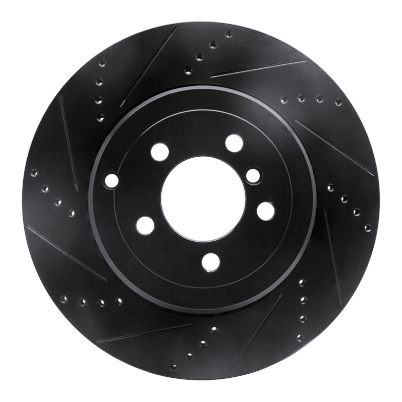 Land Rover Range Rover Brake Rotor (1) - Rear Left - R1 Concepts - Drilled & Slotted - Black - `10-`12